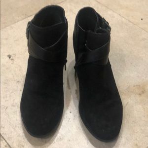 Black pho suede short booties Indigo Rd